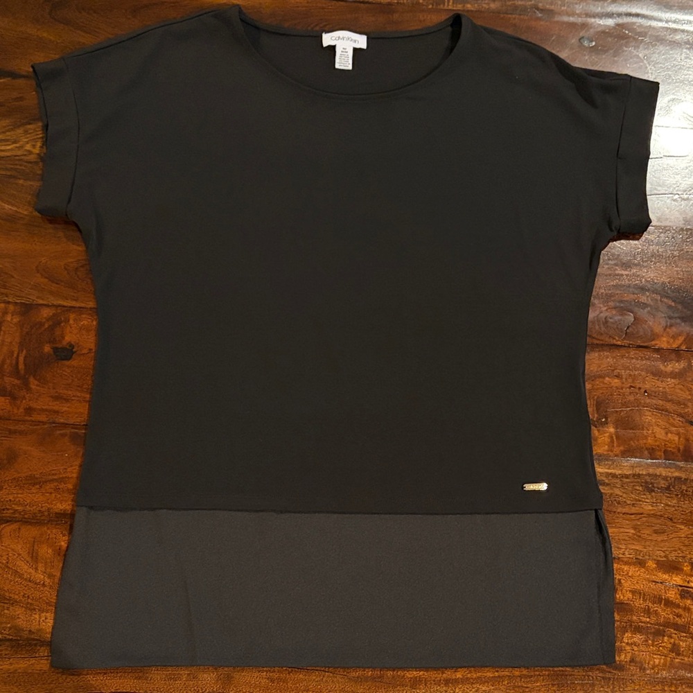 Calvin Klein Black Short Sleeve Women's Tunic Top